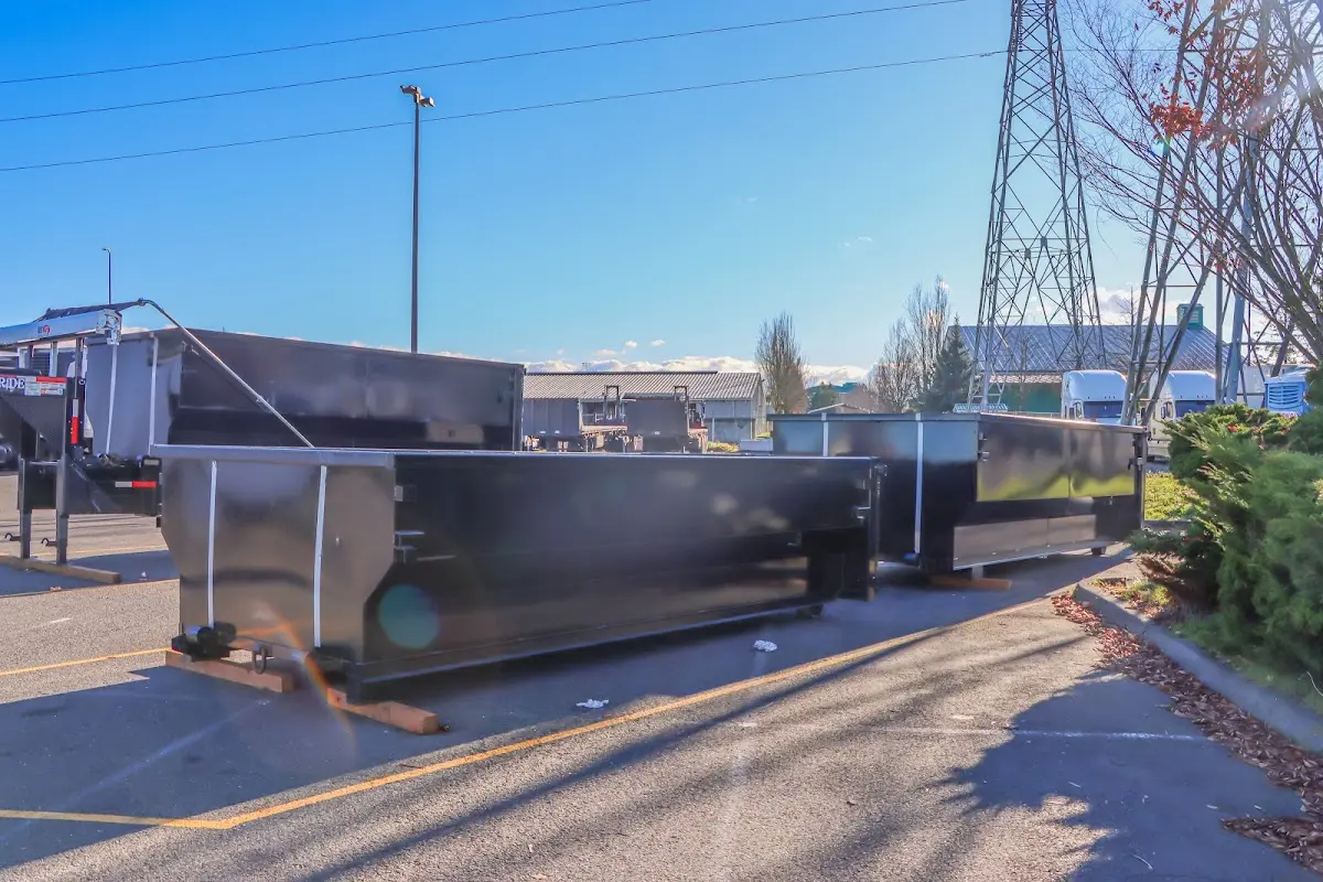 Roll-off dumpster ready for waste disposal at job site for Construction Dumpster Rental in Whitemarsh Island